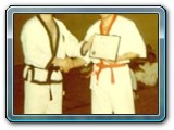 Master Henry with Charlie Wedemeyer 1971 Charlie Wedemeyer awarded 1st Dan and is the 1st Black Belt promoted to Dan rank by Master Henry1971